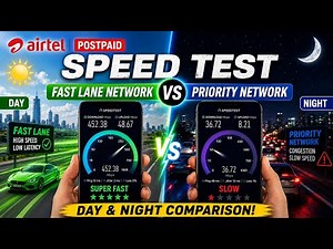 Airtel Postpaid Speed Test | Fast Lane Network vs Priority Network | Day vs Night 5G Speed Test #5g
