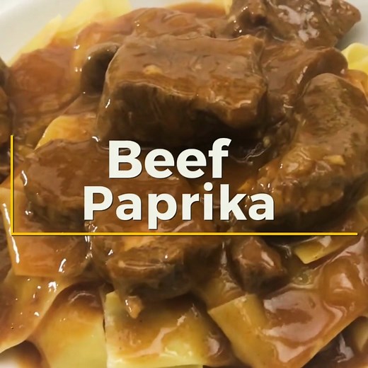 This slow-cooked beef paprika recipe is so easy to make in one pot and irresistibly comforting. https://comfortablefood.com/moms-beef-paprika/ | Comfortable Food