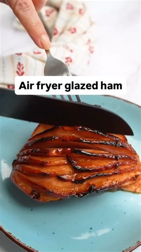 How to make a glazed ham in the air fryer! Comment “recipe” and I’ll DM you the recipe right this second or click the link in my profile OR save the post below. https://thebigmansworld.com/air-fryer-ham/ | The Big Man's World