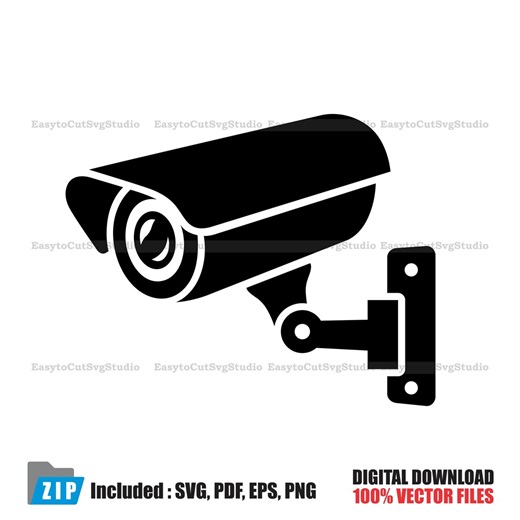 CCTV Camera SVG: Security Camera Vector Surveillance Cricut PNG Printable Design (digital Download) - Etsy