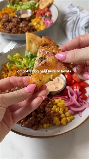 High Protein Chipotle BBQ Beef Burrito Bowl! Only 571 Calories!🍖🥩🌯#food #shorts #highproteinrecipes