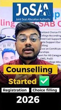 JOSAA Counselling 2026 Started✅| JOSAA Counselling Procedure 2026 | How to Fill Choices in JOSAA
