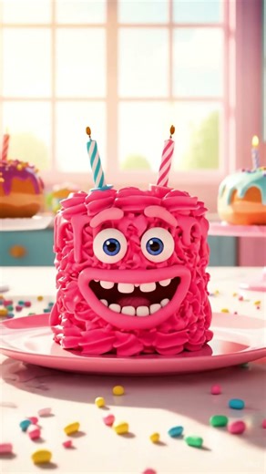 “Monster Cake vs Donuts 🍰 | Cute & Funny AI Animation 4K” #cake #cartoon #monstercake