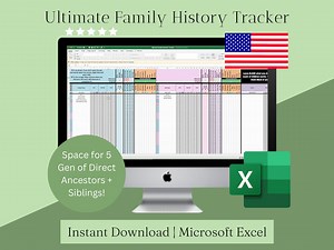 USA Ancestry Excel Template: Family History Tracker (digital Download) - Etsy