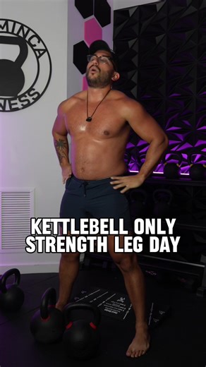 Kettlebell Only Strength Leg Day 💪🏼 No machines & no barbells needed to get this work at home The Work ⬇️ 1A.Double Single Leg Deadlift 4x5 1B.Alternating Hang Split Clean 4x10 2.Double Rack Squats 3x8 3A.Staggered Single Arm Swing 3x8 3B.Rack Lateral Lunge 3x6 Go get it done & follow for more kettlebell workouts ! #kettlebellworkout #kettlebelltraining #strengthtraining