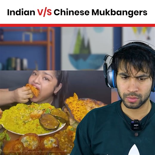Indian VS Chinese Mukbangers . . #fbviralvideo #fbvideo #fblifestyle #rohitbamola #roast #comedy #funny #superhit #socialmedia | Rohit Bamola