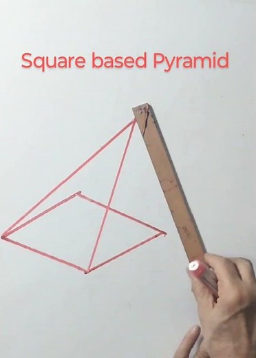How to draw a square based Pyramid #shorts