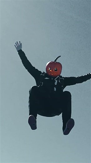 Skydiving jack-o-lantern