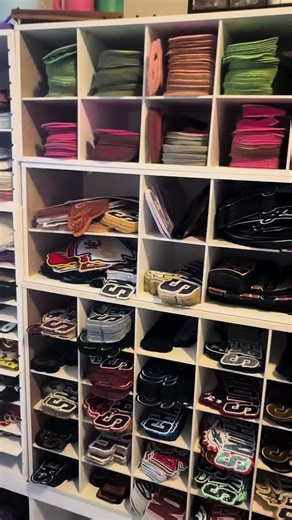 Picking Grincy patch orders #fyp #chenillepatches #sequinpatches #grinchy #ruggedsunshinedesigns