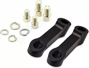 Motorcycle Bike Mirror Mount Risers Extenders Adapter 10mm 8mm Rearview Side Mirror Adapter Kit Riser Mount Extender for Motorcycle Scooters Sportbikes (Black, M10/M8)
