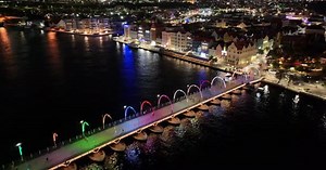 Punda At Night At Otrobanda In Willemstad Curacao.