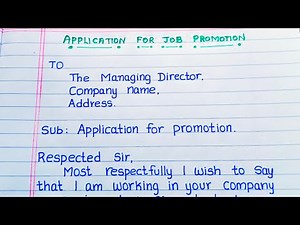 Application format for job promotion l job promotion request letter to company manager