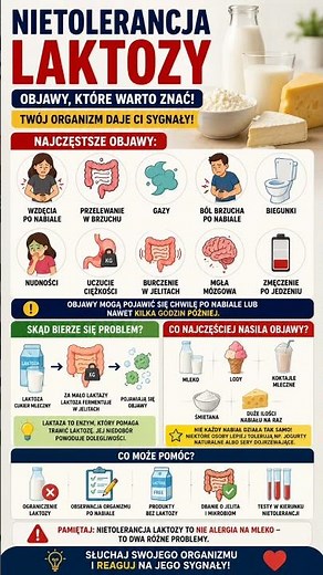 Sprawdź czy masz objawy nietolerancji laktozy ‼️ #zdrowie #dieta #objawy
