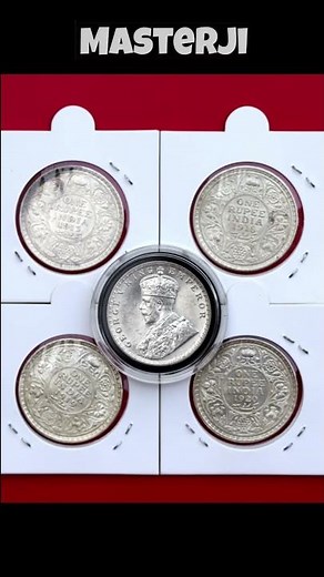 George V King Emperor One Rupee India Coins Value 1911-1922