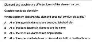 Diamond and graphite are different forms of the element carbon.... | Filo
