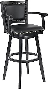 Broadmoor Extra Tall Swivel Kitchen Bar Stool - Black