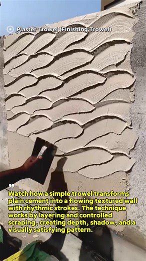 Satisfying Wall Texture Finish with Plaster Trowel Technique #DIY #Construction #Texture #USA #Art