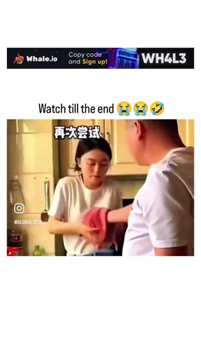 Hum0ur360 on Instagram: "Instagram features a 33-second video of a man playfully startling his wife while she washes dishes in a kitchen, escalating into a surprise retaliation that catches viewers off guard for comedic effect. With 131,000 views and 2,995 likes shortly after posting on February 8, 2026, it taps into viral trends of couple pranks, resonating through relatable domestic humor and the "watch till the end" hook. User replies emphasize the twist's hilarity, such as the wife's precise