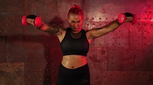 Sporty Woman Exercising Building Muscles Gym Stock Footage Video (100% Royalty-free) 1032066002 | Shutterstock