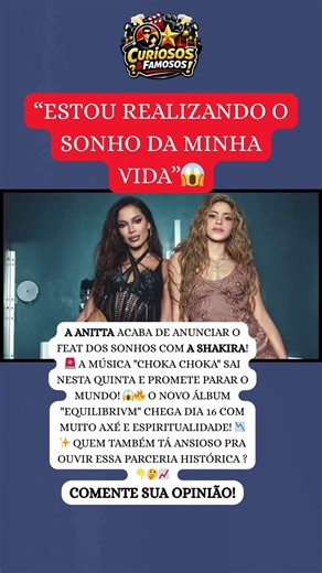 NÃO ACREDITO QUE ISSO ACONTECEU! ANITTA + SHAKIRA = HISTÓRICO #famosos