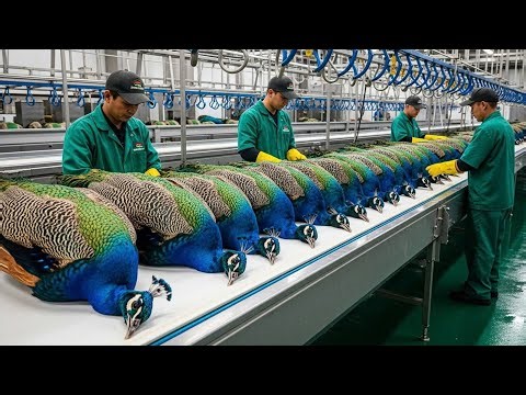 Peacock Farm – Harvesting Millions Of Peacocks And Processing Their Meat,Feathers In Factory