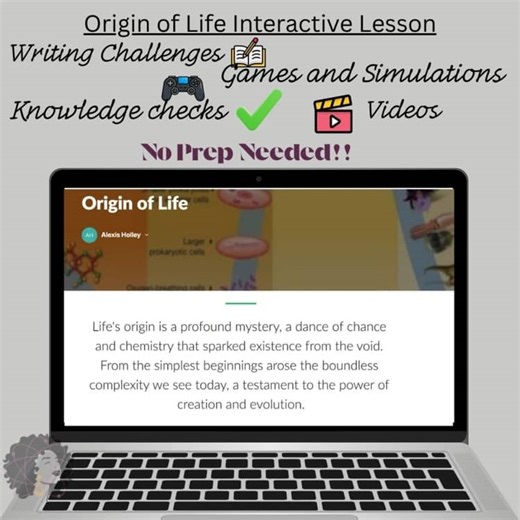 Biology Origin of Life Online Interactive Learning Module-HTML