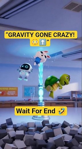Turtle’s Reverse Gravity FAIL! 🐢😂 | Funny 3D Cartoon Short | Turtle & Robot & Bunny #funny #cartoon
