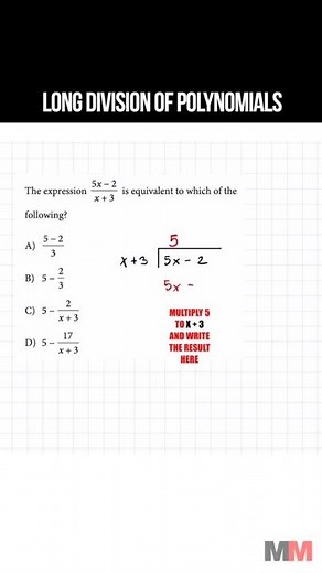 Long Division of Polynomials SAT Math Practice