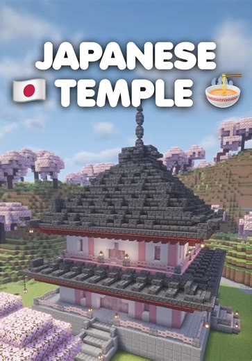 Easy Japanese Temple in Minecraft 🎌 #minecraft #fyppppppppppppppppppppppp #minecraftbuilding #minecrafttutorial #minecraftmemes