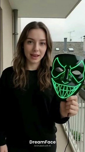 Halloween LED Mask 🎃 | Glow in the Dark Horror Mask | Rechargeable Party & Festival Costume