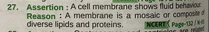 Assertion-Reason Type QuestionAssertion: A cell membrane show... | Filo