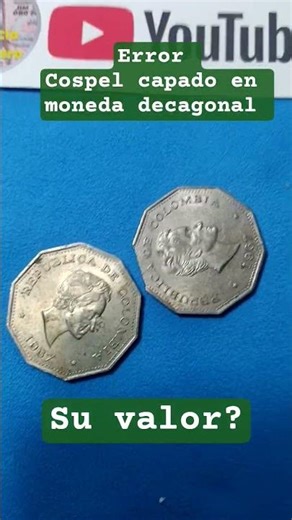 Raro error, cospel capado en moneda decagonal #catalogo #dinero #rompebolsillos #money