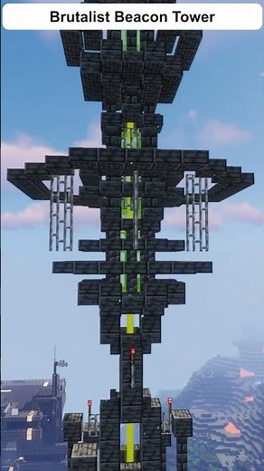 Brutalist Beacon Tower Build 💡 | Industrial Minecraft #shorts