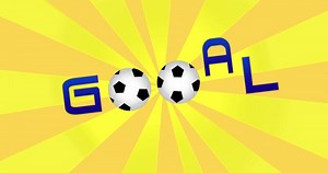 Download Goal with two soccer balls on a beam background for free
