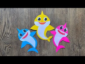 Baby Shark Paper Craft | shark With Paper | Baby Shark Birthday DIYs | Baby Shark Party Ideas