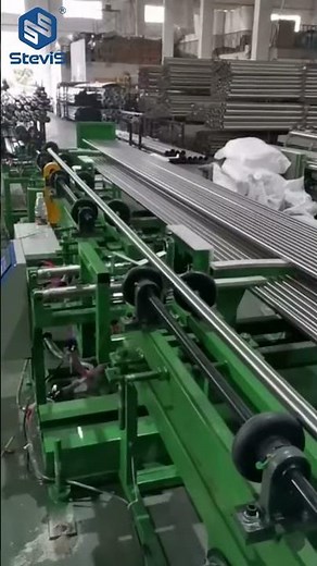 [SteviS Tech.] Automatic stainless steel round pipe loading machine for metal pipes polishing line