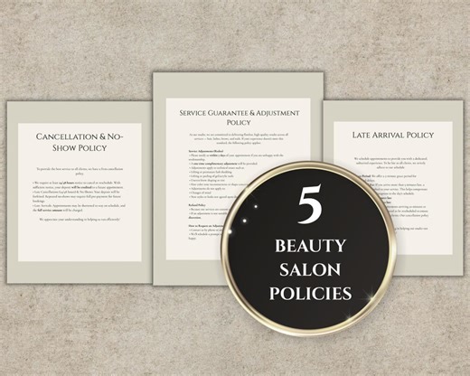 Beauty Salon Policies Template Pack | Hair Nail Lash Brow Policy Sheets | Editable Canva Templates | Booking Policies | Small Business Forms - Etsy