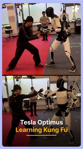 Elon Musk unveils Tesla Optimus learning Kung Fu in a viral video shared on X. As AI evolves, Tesla steps up with humanoid robotics pushing boundaries in motion, balance, and skill acquisition. Watch the future unfold—one kick at a time. #TeslaOptimus #ElonMusk #AIRevolution #HumanoidRobot #KungFuRobot | Indiatimes