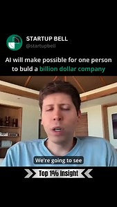Sam Altman, CEO of OpenAI, predicts that AI will enable ultra-lean startups, making billion-dollar companies with just 10 people a reality soon. He even mentions a friendly pool among tech CEOs on when the first one-person billion-dollar company will emerge—something once unthinkable but now inevitable with AI. The core message? The future of business will be shaped by smaller, more efficient teams leveraging AI to create massive value. | Startup Bell