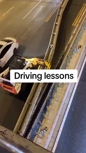 Driving Lessons on a Busy Highway at Night