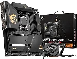 MSI MEG X670E ACE Gaming Motherboard (AMD Ryzen 9000/8000/7000 Series Processors, AM5, DDR5, PCIe 5.0, SATA 6Gb/s, M.2, USB 3.2 Gen 2, Wi-Fi 6E, Bluetooth 5.3, HDMI/DP, EATX)
