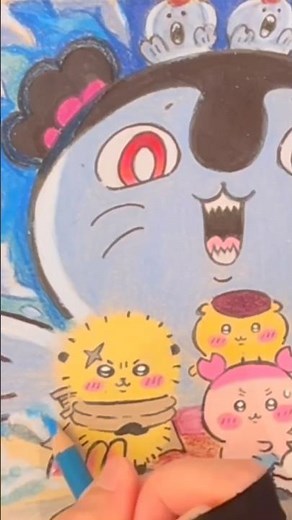 【映画ちいかわ 人魚の島のひみつ】セイレーン と ちいかわ 色鉛筆で描いてみた！#ちいかわ #chiikawa #shorts
