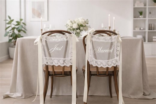 Custom Lace Wedding Sign, Sheer Lace Signs, Bride and Groom Sign, Wedding Chair Banner, Just Married Decor, Personalized Lace Sign - Etsy