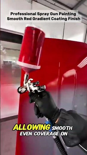 Professional Spray Gun Painting – Smooth Red Gradient Coating Finish.