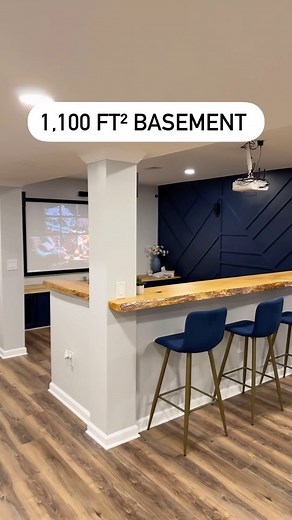 362K views · 37 reactions | Discover the charm  of this 1,100 ft² lower-level! • • #cozybasement #fixerupper #hgtv #basementideas #basementremodel #floorplans #jerseyshore #architecture #newjersey | Finished Basements NJ | Facebook