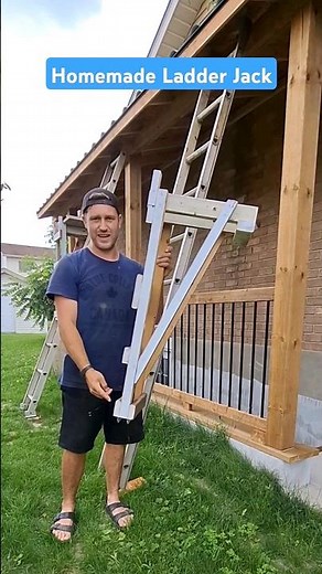 Homemade ladder jack for working on ladder / using as scaffolding #ladder #tools #reno #diyproject