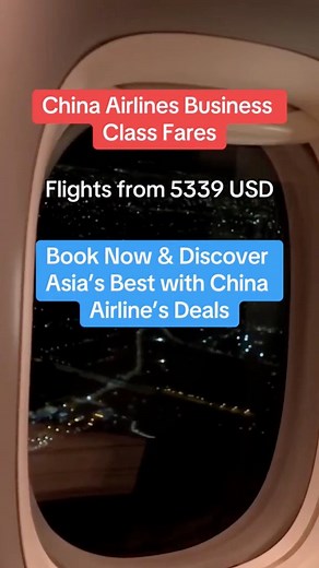 Experience luxury in the skies with China Airlines! ✈️ Business class fares now from $5,339* USD round-trip. Don't miss out on this amazing deal and secure your seats now by calling us at 888-889-7580 Book your dream journey today! #LuxuryTravel #ChinaAirlines #BusinessClass | SkyluxTravel | Facebook
