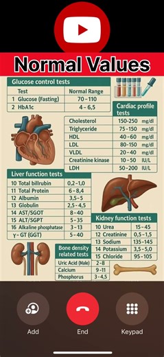 Normal Values in clinical practice ✅