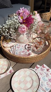 Add some subtle touches with Rosy Check and Butterfly Hill: cur.lt/sbfwzptgq. 🌸 It makes everyday moments like sharing a drink with your best friend feel a little more whimsical. 💕 📸: @dktaustin #MacKenzieChilds #rosycheck #whimsical #whimsy #romantizeyourlife #whimsicaldecor | MacKenzie-Childs