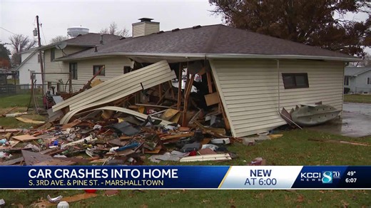 Car crashes into Marshalltown home after driver suffers medical emergency